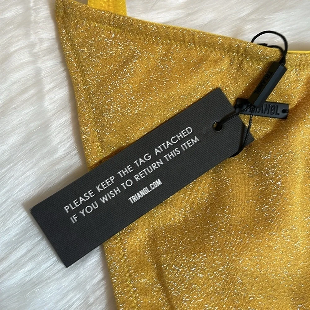 Triangl Swimwear Yellow Glitter String Bikini Bottom